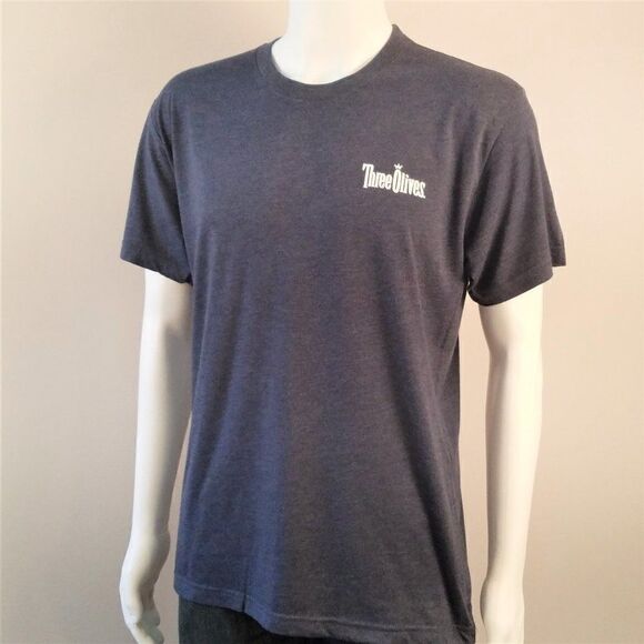 Three Olives Vodka Tee Shirt Heathered Blue - Picture 4 of 8